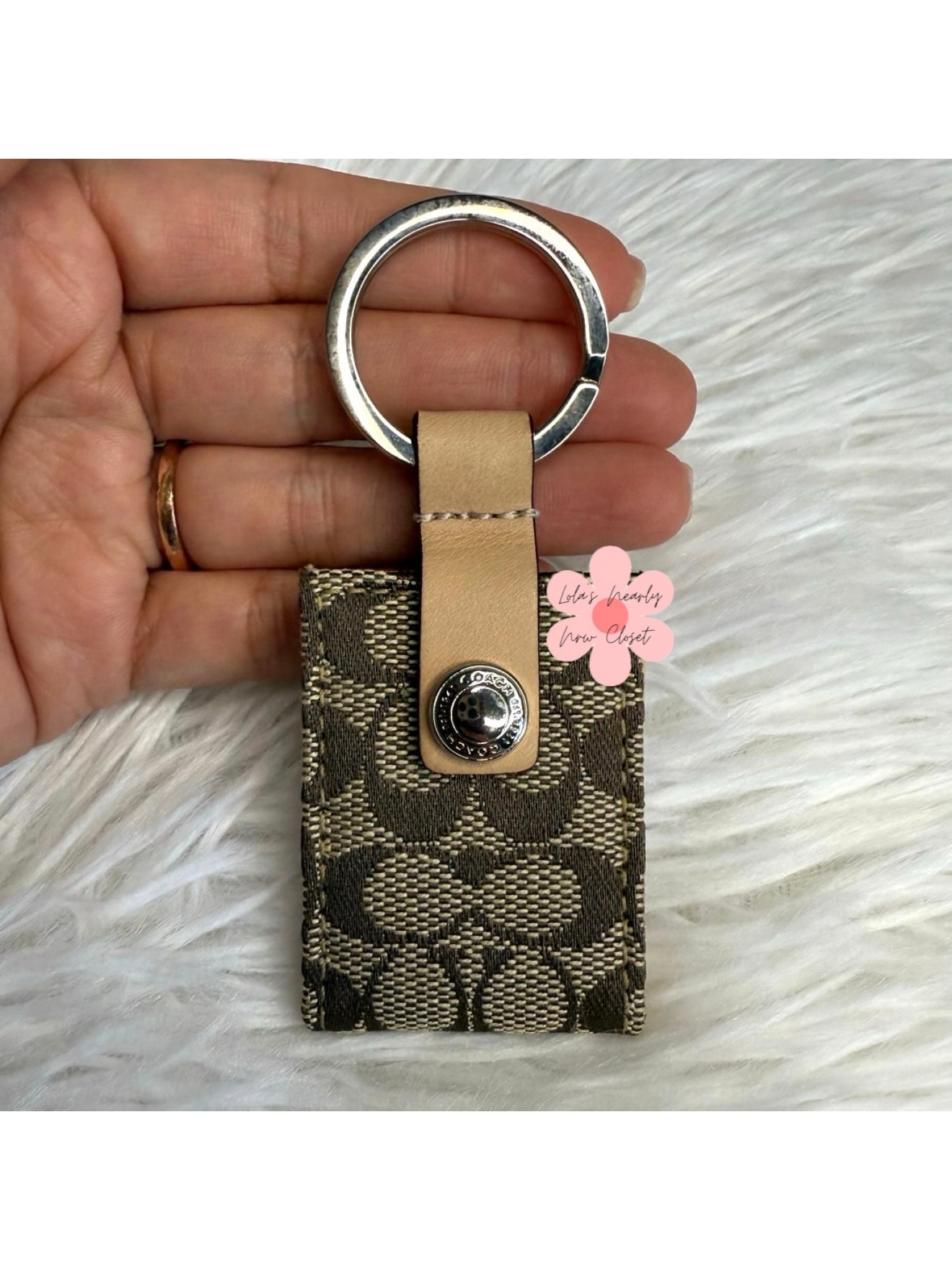 Vintage 2" Coach Y2k Canvas Signature Photo Picture Frame Bag Charm Key Fob